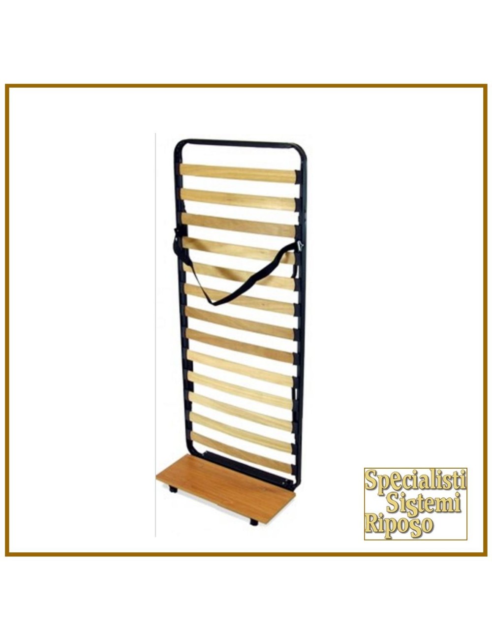 Rete a doghe Hotel con gambe pieghevoli e testatina legno con ruote