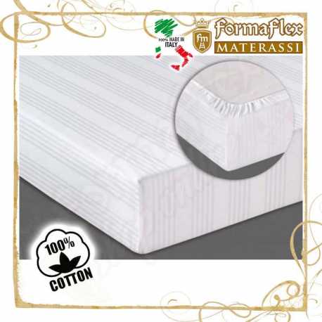 Copri materasso con angoli ed elastico in cotone bianco lavabile