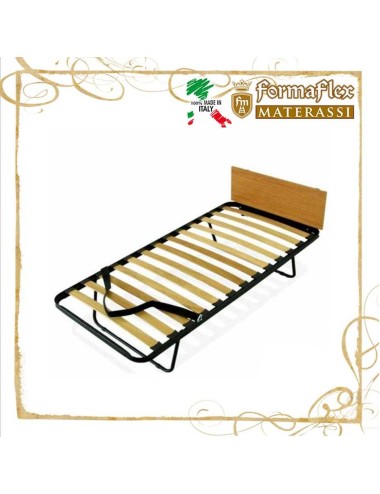 Rete a doghe Hotel con gambe pieghevoli e testatina legno con ruote