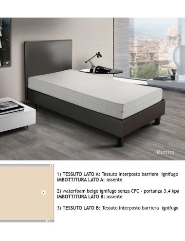 Materasso ignifugo in gomma ECO sfoderabile h 10, 12, 14 cm