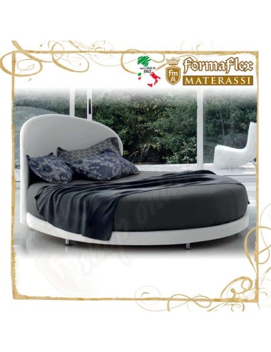 Letto rotondo in tessuto con pianale tondo per materasso 210