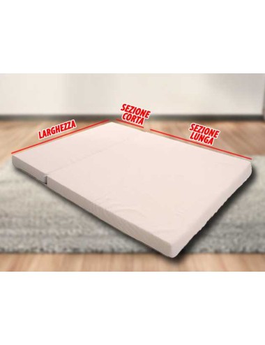 Materasso sezionato per divano letto chiusura a portafoglio su misura