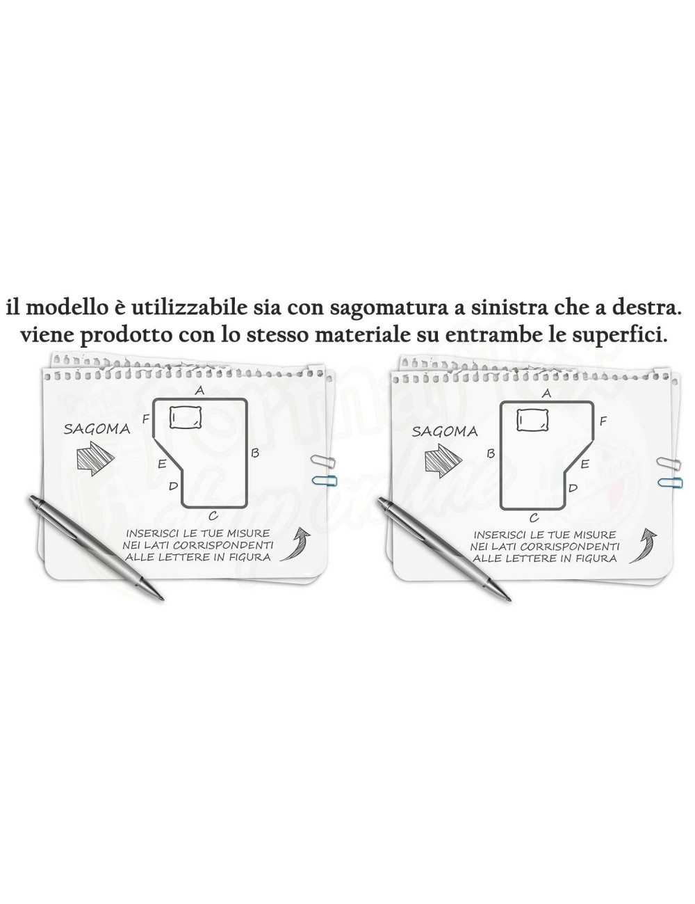 Materasso sagomato 6 LATI camper barca in espanso su misura SX e DX