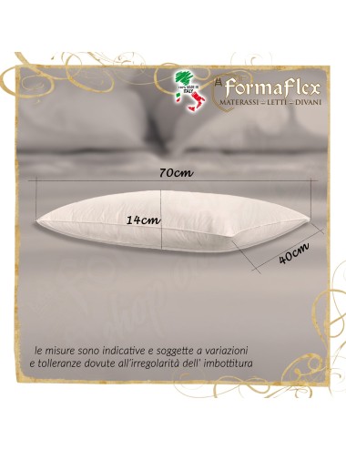 Cuscino guanciale medio in fibra di poliestere siliconata H14 40 X 70