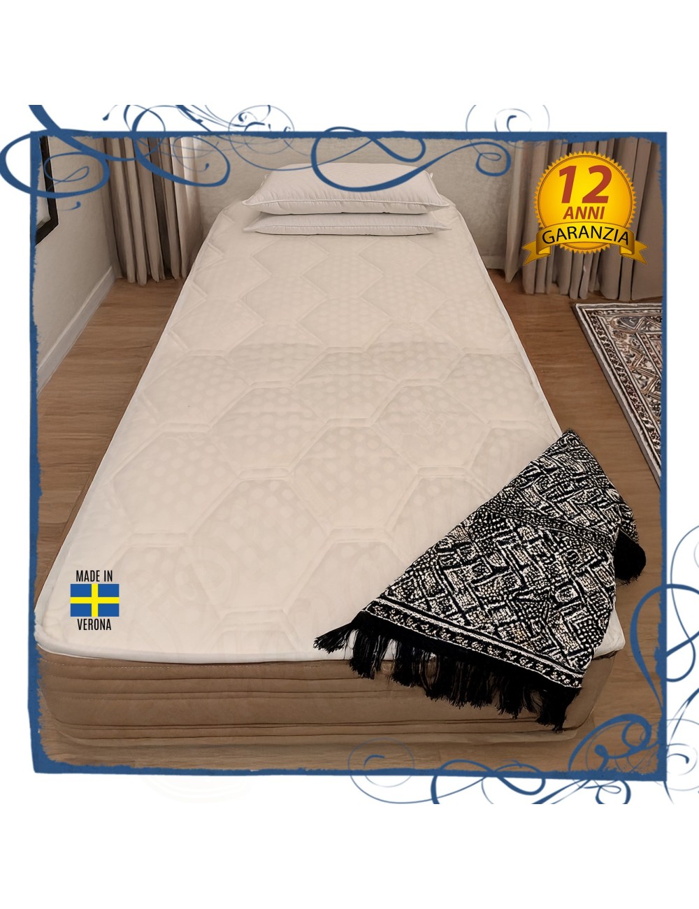 MILLENOTTI® Materasso Ortopedico Extra Rigido a molle non sfoderabile