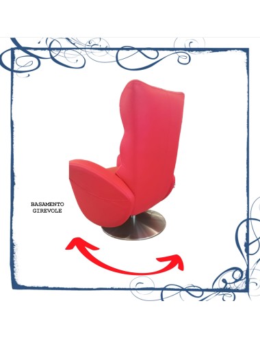 OCCASIONE Poltrona design a batteria tessuto rosso comandi su bracciolo