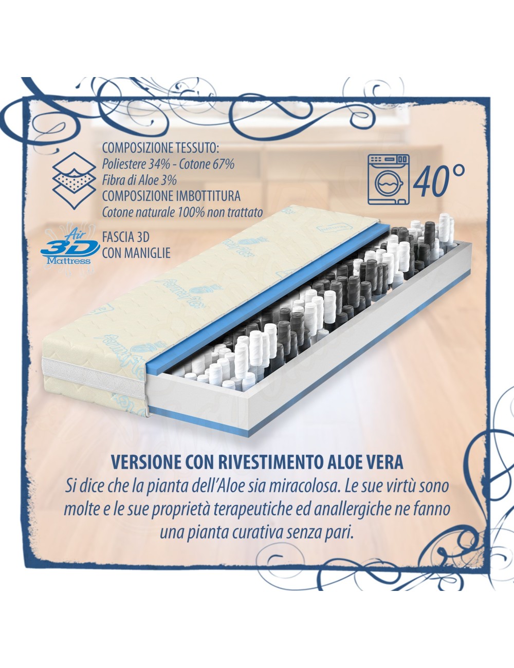 MILLENOTTI® Materasso RIGIDO a molle indipendenti classico sfoderabile