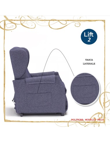 Poltrona Relax ingombri ridotti 2 motori Lift 14PB anziani disabili