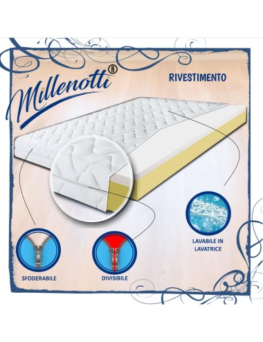 MILLENOTTI® Materasso in promo memory 2 strati sfoderabile su misura