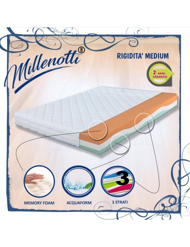 MILLENOTTI® Materasso memory 3 strati onda sfoderabile su misura promo