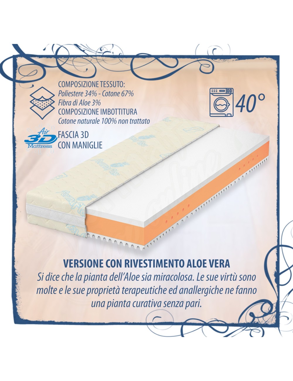 MILLENOTTI® Materasso Memory Base Soft morbido su misura 5 zone diff