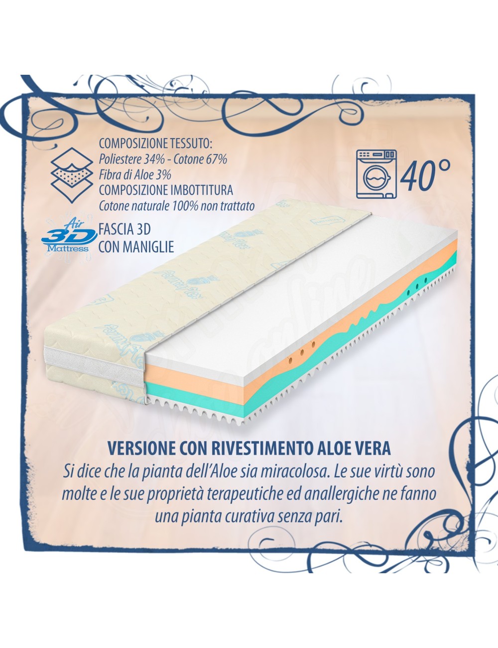 MILLENOTTI® Materasso Memory Base Anatomico Medium 7 zone su misura