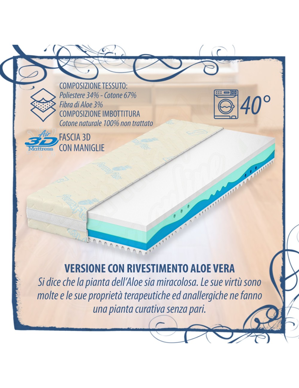 MILLENOTTI® Materasso Memory Base Anatomico Extra Rigido 7 zone su misura