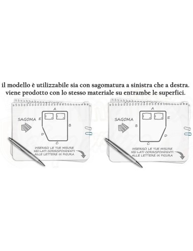 Materasso sagomato 5 LATI Vela camper barca in espanso su misura SX e DX