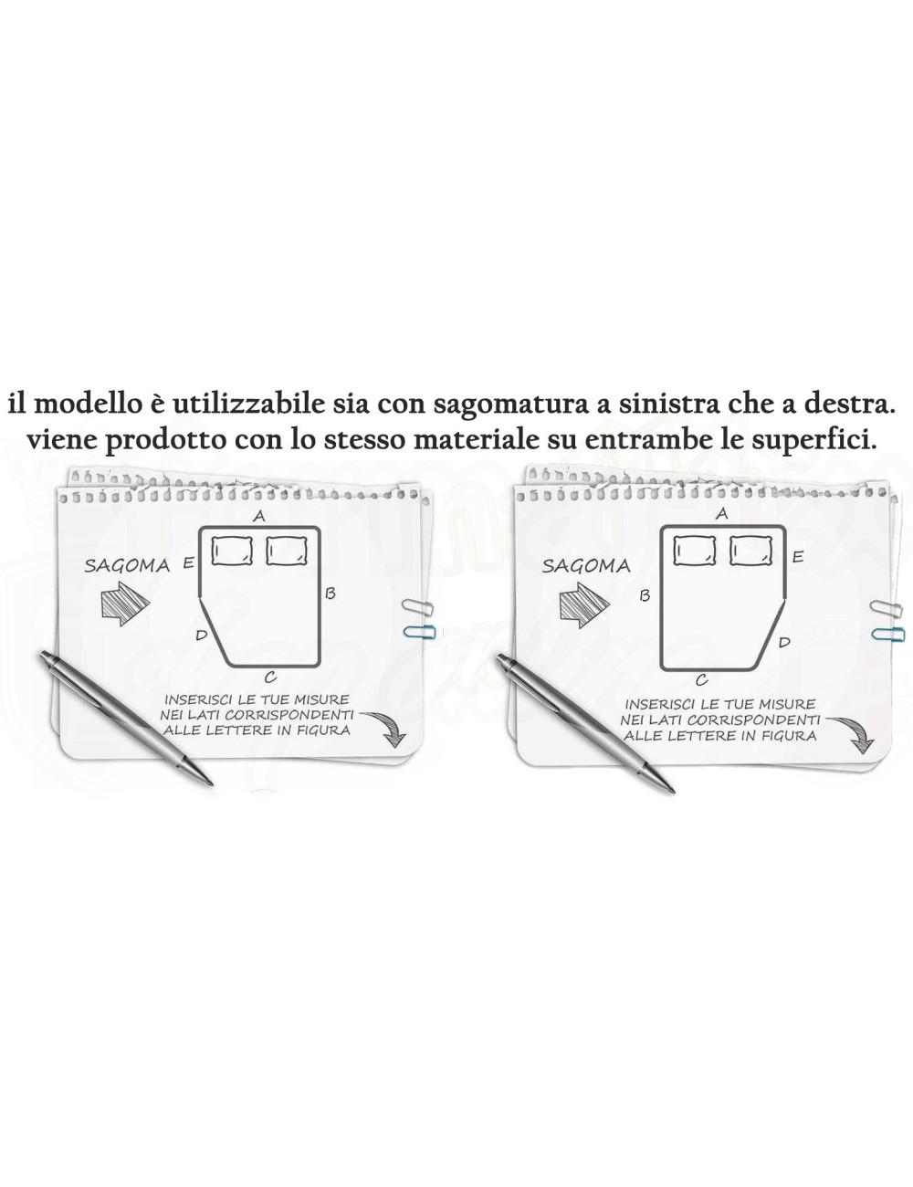 Materasso sagomato 5 LATI Vela camper barca espanso su misura SX e DX