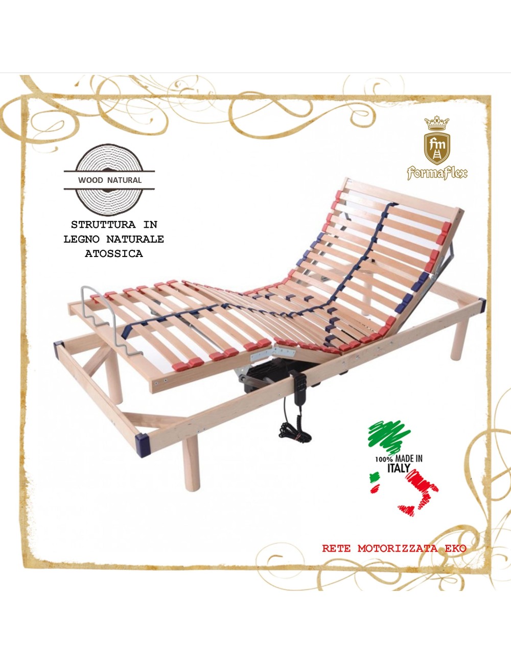 PROMO Rete motorizzata elettrica EKO singola a doghe in legno scontata