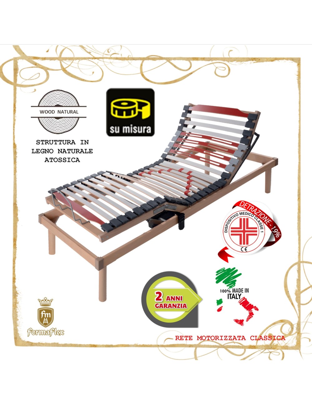Rete motorizzata elettrica Classica doghe in legno medicale su misura