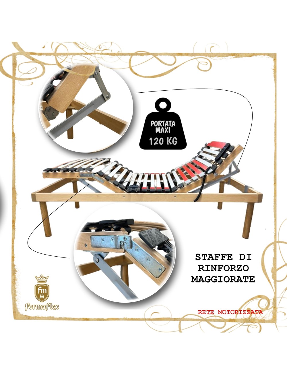 Rete motorizzata elettrica Classica doghe in legno medicale su misura