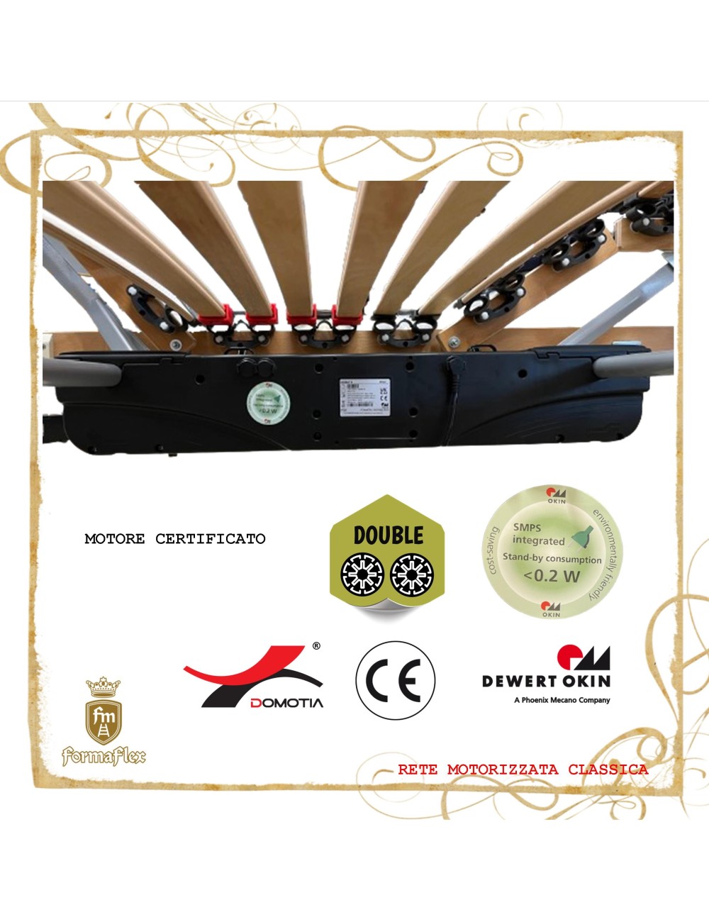 Rete motorizzata elettrica Classica doghe in legno medicale su misura