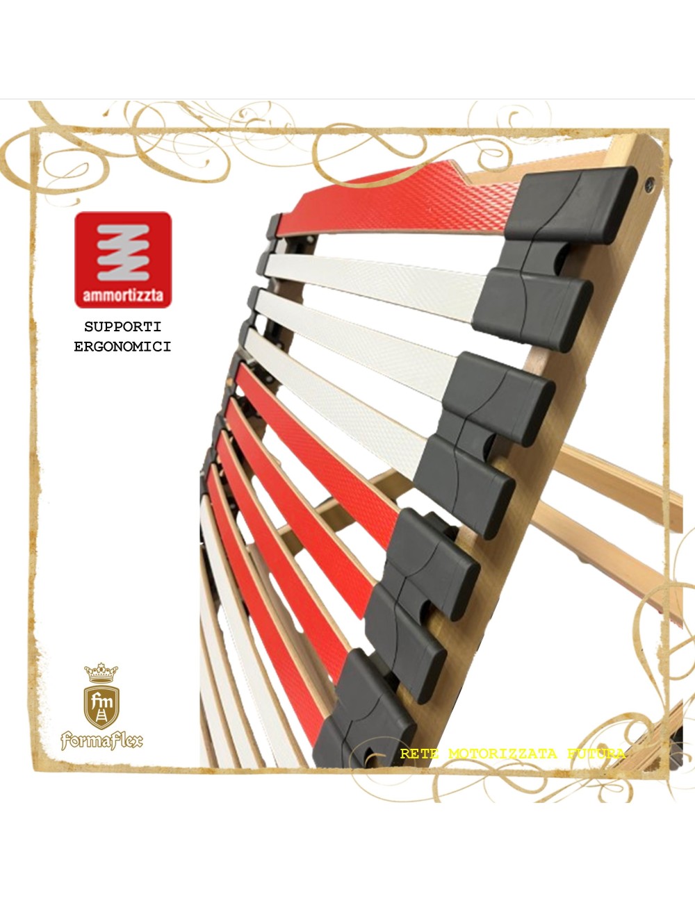 Rete motorizzata a doghe Futura motore nel telaio medicale su misura