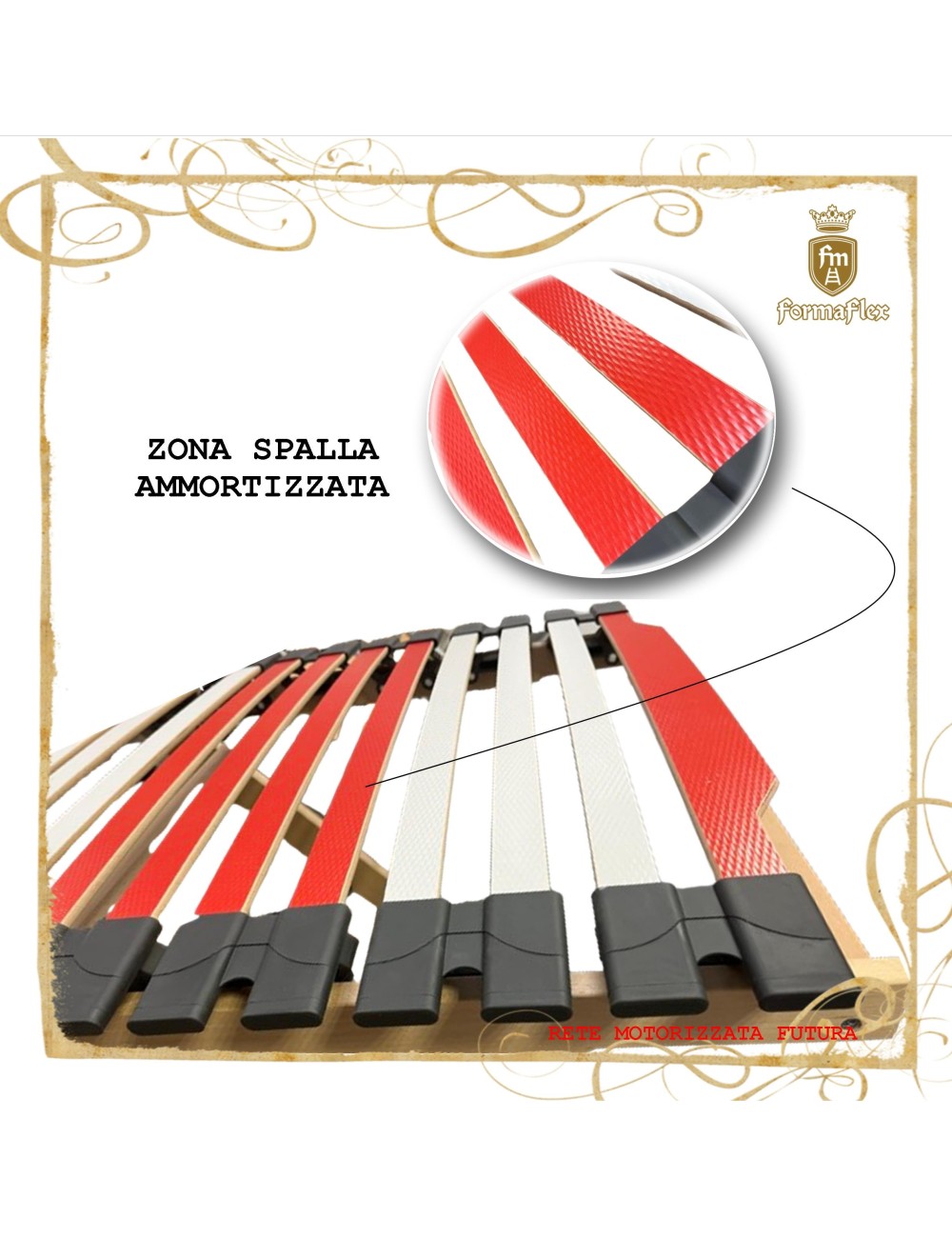 Rete motorizzata a doghe Futura motore nel telaio medicale su misura