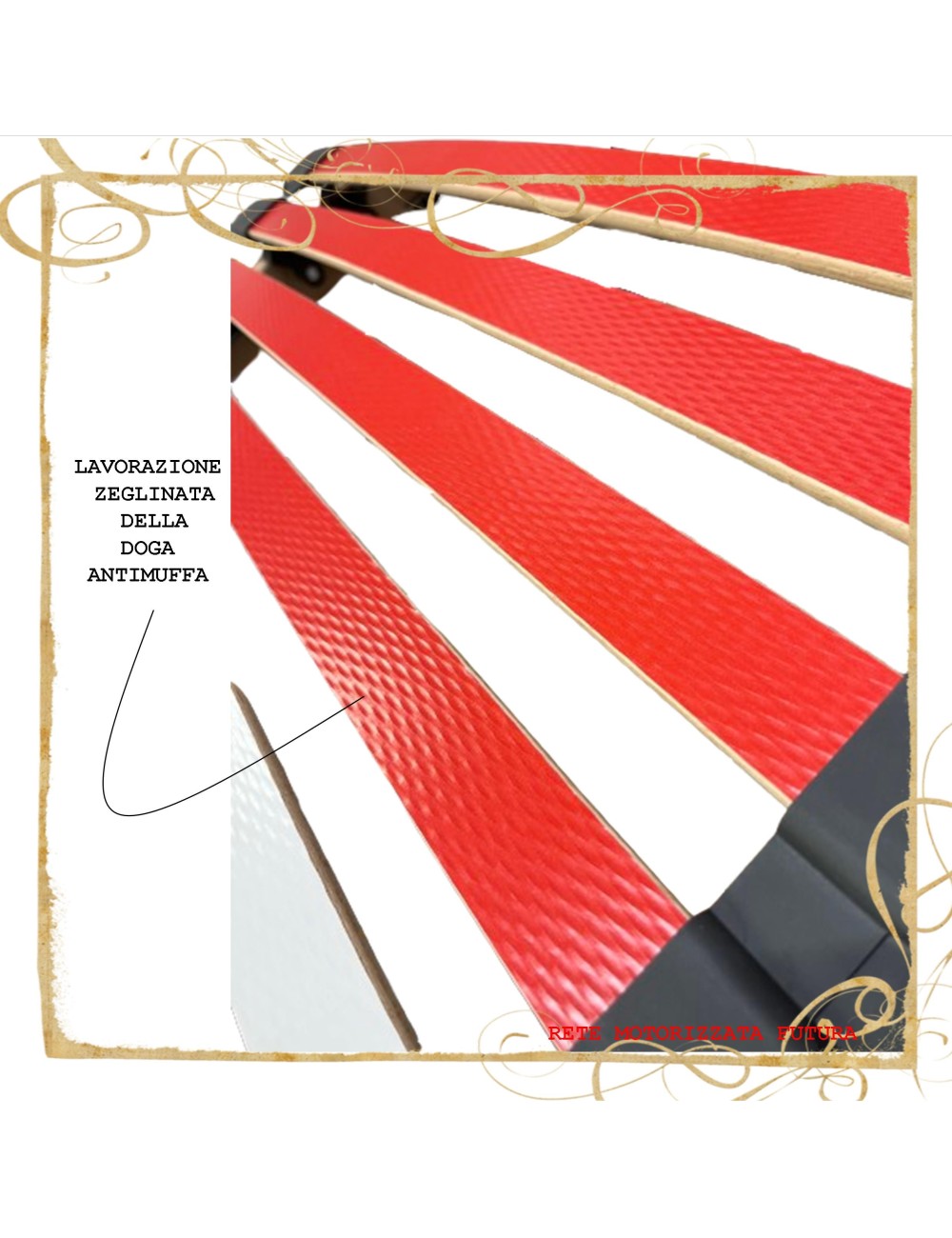 Rete motorizzata a doghe Futura motore nel telaio medicale su misura