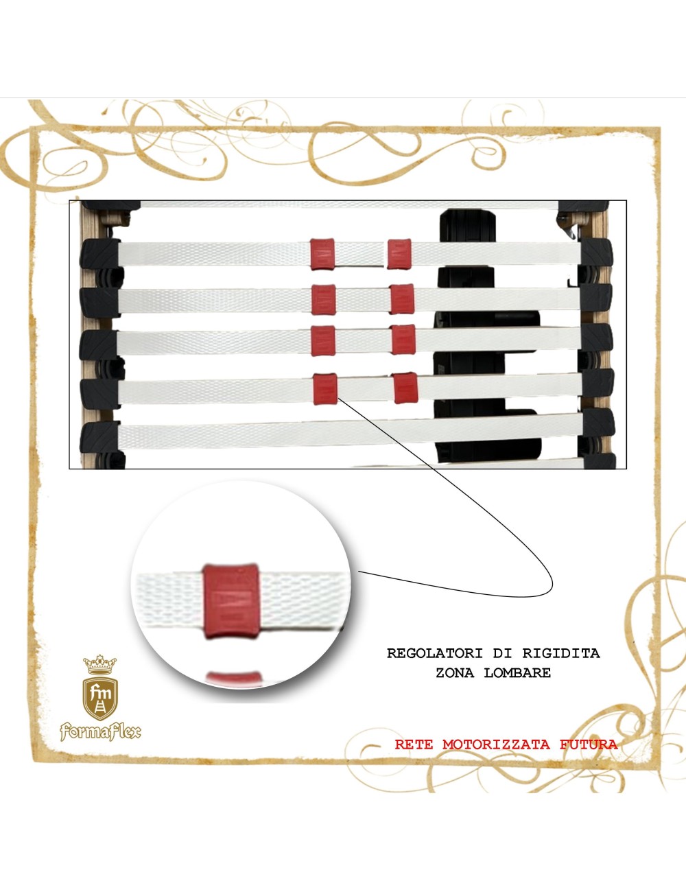 Rete motorizzata a doghe Futura motore nel telaio medicale su misura