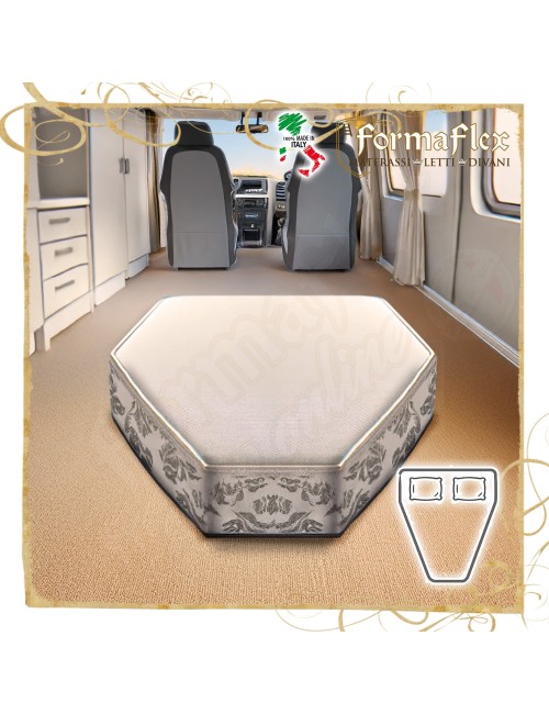 Materasso sagomato PUNTA simmetrico camper barca in espanso su misura