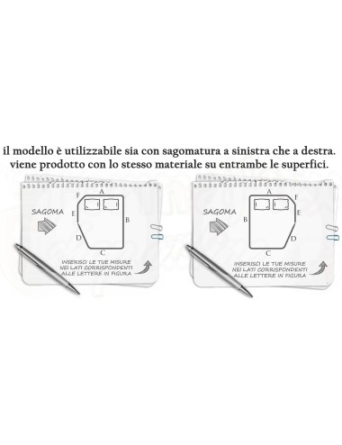 Materasso sagomato VELA a 6 LATI camper barca espanso su misura SX DX