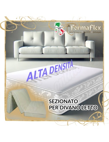 Materasso Alta Densità sezionato divano letto a portafoglio su misura