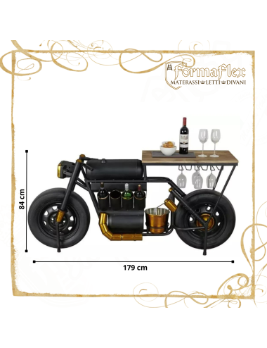 VINTAGE APRILIA WINE mobile bar a forma di moto d'epoca