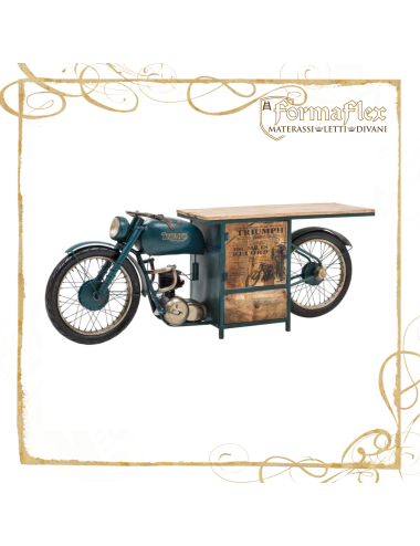 TRIUMPH BIKE mobile bancone per arredo bar industrial con motocicletta