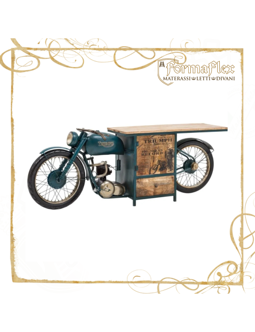 TRIUMPH BIKE mobile bancone per arredo bar industrial con motocicletta