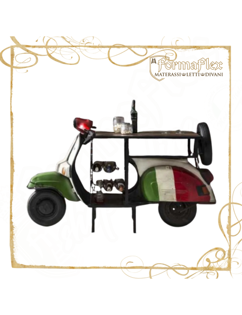 VESPA COCKTAIL BAR mobiletto per drink costruito con iconico motorino