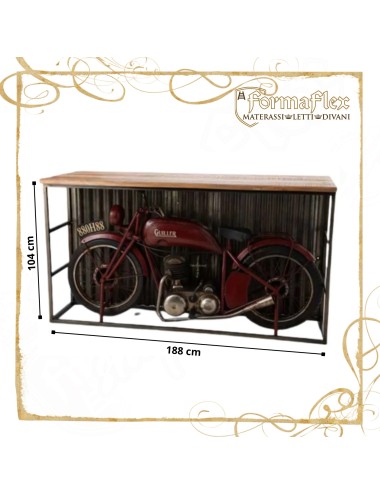 Motorcycle Cocktail Bar Bancone Vintage con Motocicletta – Arredo Pub Industriale