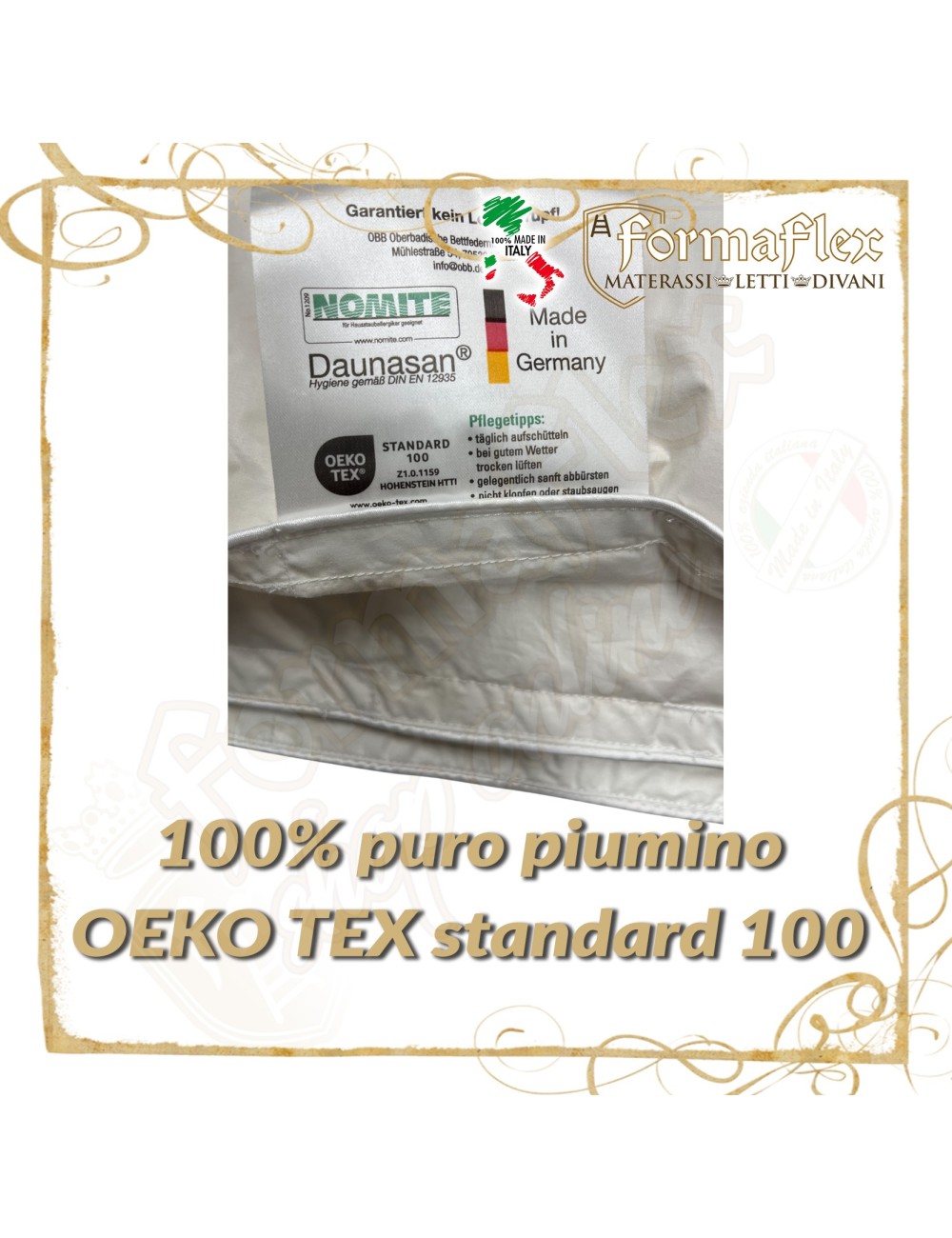 Piumino Letto Leggero 100% Puro Piumino Vergine – Cotone Batista 100